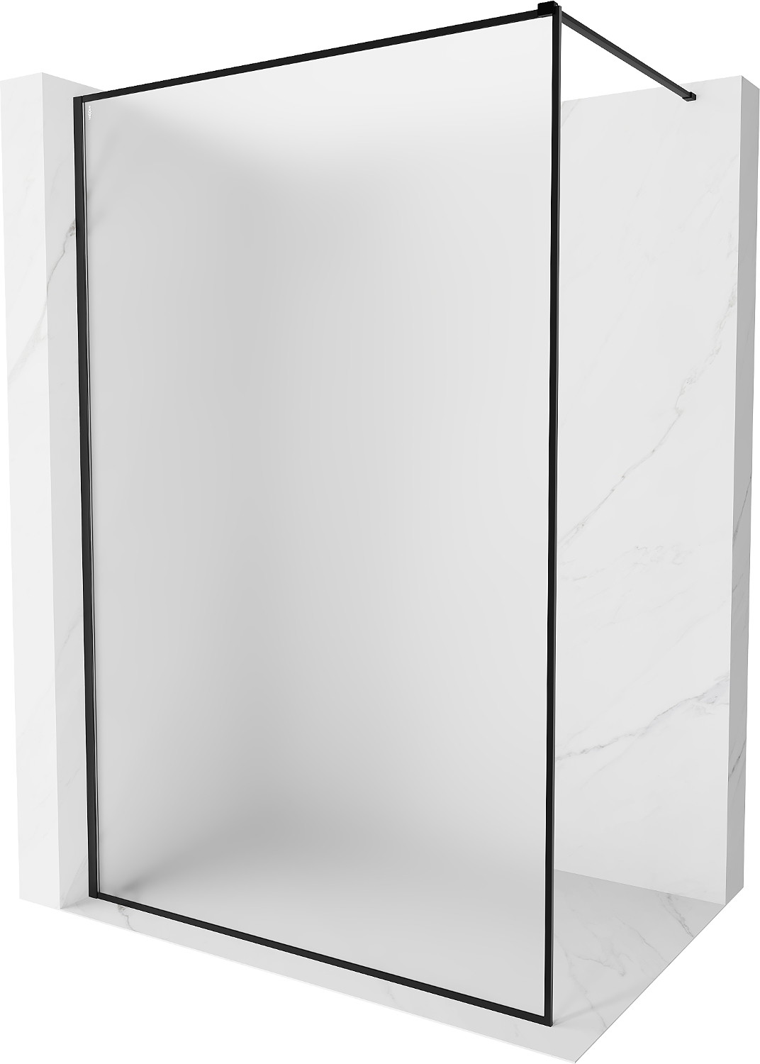 Mexen Kioto-F ścianka prysznicowa Walk-in z ramką 70 x 202 cm, szron 8 mm, czarna - 800-070-104-70-30